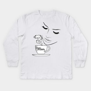 Funny Mom’s coffee, Life starting after coffee shirt, coffee lovers gift, coffee gift, coffee cozy, birthday, cafeteria’s stickers, women’s fashion Kids Long Sleeve T-Shirt